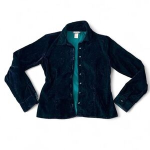Aqua Blu Velvet Jacket in Deep Teal